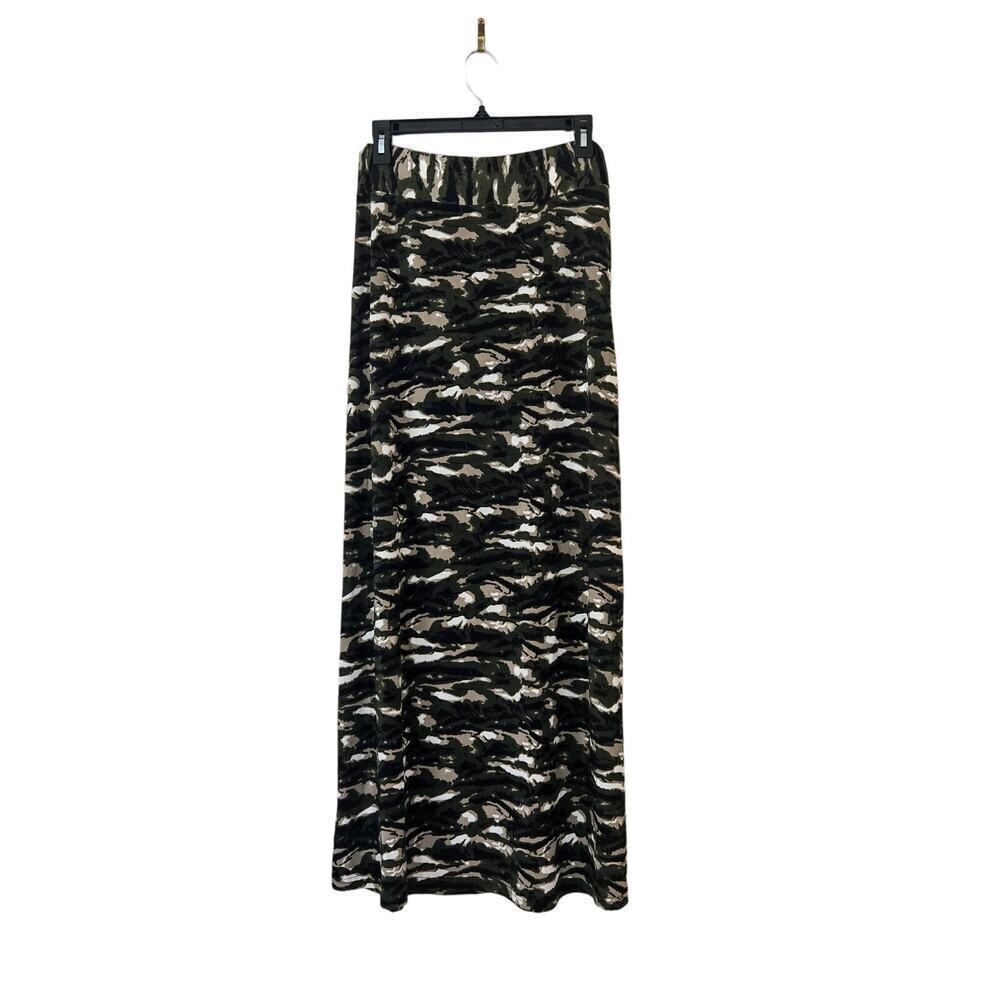 Bobbie Brooks Camouflage Midi Skirt Size Large Green Casual